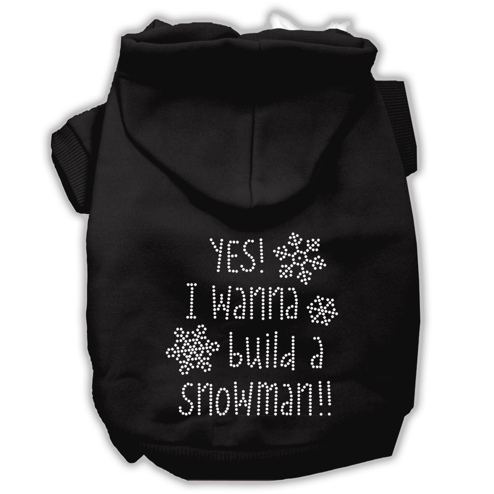 Yes! I want to build a Snowman Rhinestone Dog Hoodie Black S